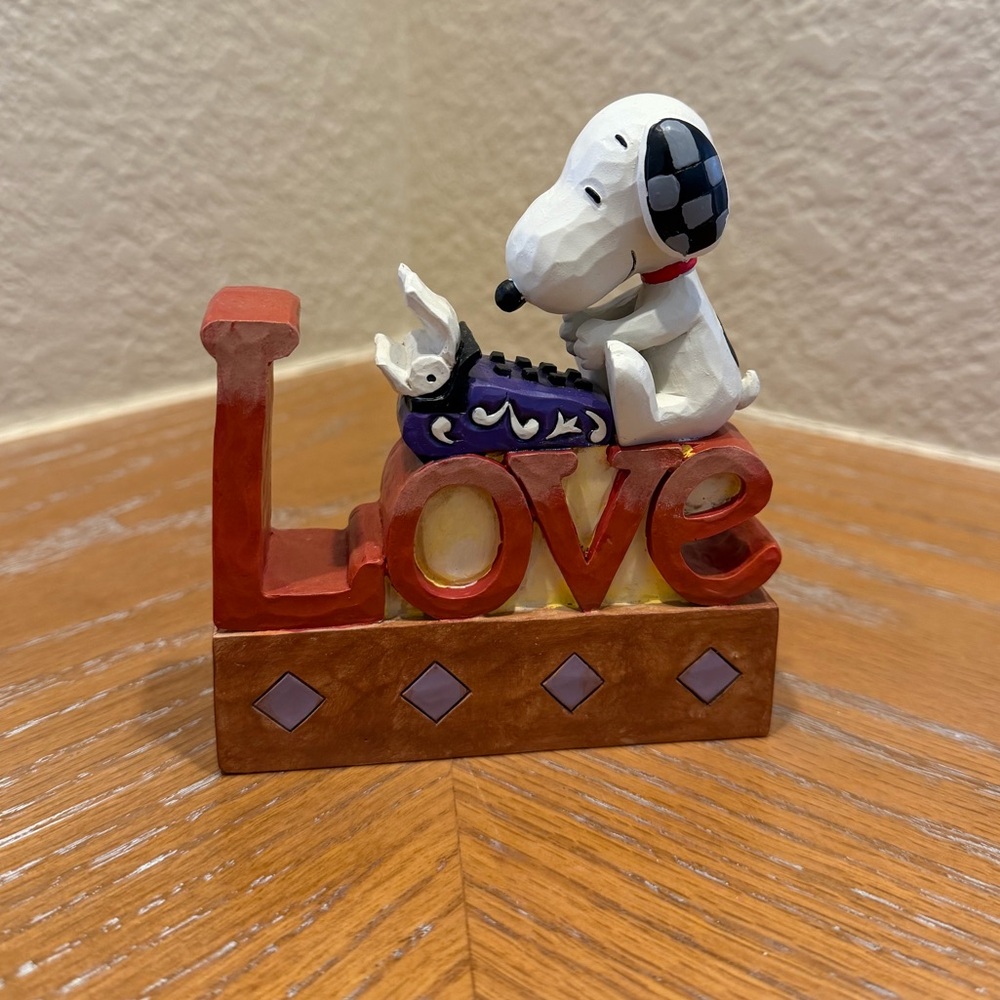 Jim Shore Peanuts Snoopy Love Word Plaque Figurine